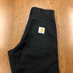 【EL509】Carhartt W25 L32 ワークパンツ ブラック 黒色 ブランド古着 カーハート 送料無料