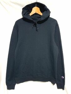 ★USA製 美品　Champion チャンピオン　9oz TERRY FLEECE 裏起毛スウェット プルオーバーフードパーカー ブラック M