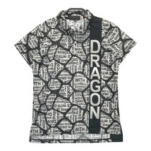 DANCE WITH DRAGON ダンスウィズドラゴン 2022年モデル 半袖ポロシャツ 総柄 ブラック系 2 [240001840088] ゴルフウェア レディース_画像1