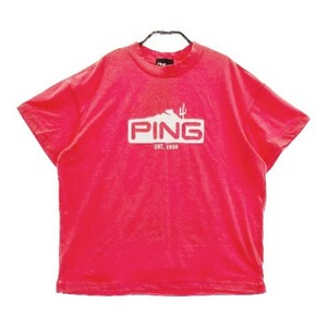 【新品】PING ピン 2023年 半袖ハイネックTシャツ レッド系 L [240101077443] ゴルフウェア レディース