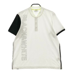 BLACK&WHITE ブラックアンドホワイト 2023年モデル 半袖ポロシャツ ホワイト系 LL [240101066166] ゴルフウェア メンズ