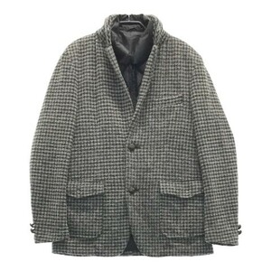 【1円】23区 HOMME ニジュウサンク オム 2WAYウールコート 千鳥格子柄 48 [240001993864]