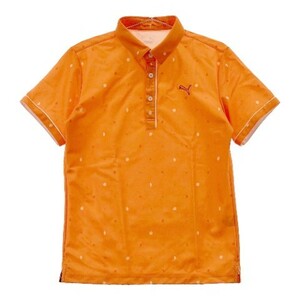 PUMA GOLF プーマゴルフ 半袖ポロシャツ 総柄 オレンジ系 M [240101077795] ゴルフウェア メンズ