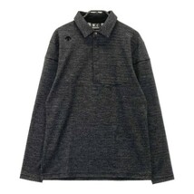 DESCENTE GOLF デサントゴルフ 長袖ポロシャツ グレー系 M [240101083340] ゴルフウェア メンズ_画像1