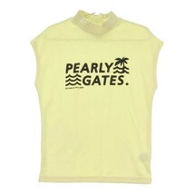 PEARLY GATES パーリーゲイツ 2023年モデル ハイネック ノースリーブシャツ イエロー系 1 [240101075759] ゴルフウェア レディース_画像1