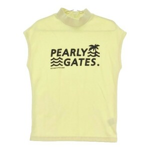 PEARLY GATES パーリーゲイツ 2023年モデル ハイネック ノースリーブシャツ イエロー系 1 [240101075759] ゴルフウェア レディース