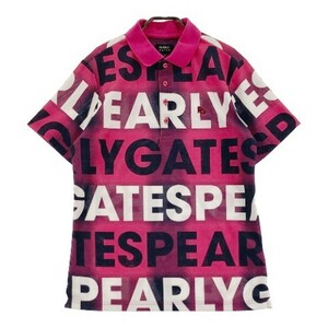 PEARLY GATES パーリーゲイツ 2022年モデル 053-2260807 半袖ポロシャツ 総柄 ピンク系 6 [240101081737] ゴルフウェア メンズ