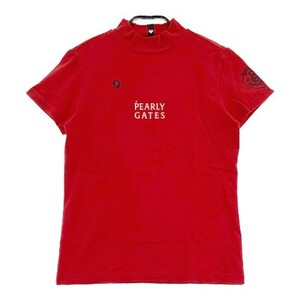 PEARLY GATES パーリーゲイツ 2022年モデル 055-2167302 ハイネック 半袖Tシャツ レッド系 1 [240101081751] ゴルフウェア レディース