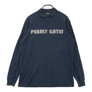 【1円】PEARLY GATES パーリーゲイツ ハイネック 長袖 Tシャツ ネイビー系 5 [240001637174]