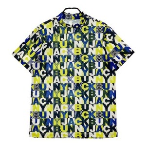 JACK BUNNY ジャックバニー 2022年モデル ハイネック 半袖Tシャツ 総柄 ネイビー系 6 [240101093221] ゴルフウェア メンズ