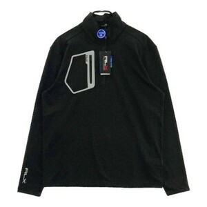 【新品】RLX ラルフローレン 裏起毛 ハーフジップ 長袖Tシャツ ブラック系 M [240101099705] ゴルフウェア メンズ