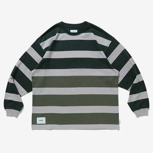 WTAPS 22SS Lane ボーダー L/S Cotton Green 03 ロンT ダブルタップス 