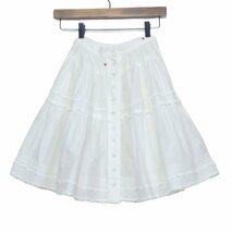 BABY PINK HOUSE★スカート　可愛い　フリル　ボタン　ポケットあり　子どもLサイズ　白系z5070_画像1
