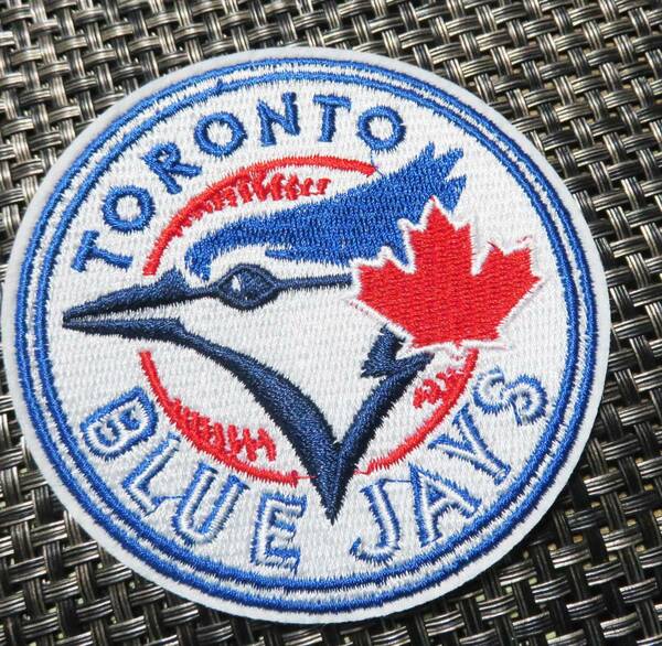 白紺青赤（円型）◆新品MLBトロント・ブルージェイズ Toronto Blue Jays《野球　ベースボール》刺繍ワッペン◆メジャーリーグ■カナダ/激渋