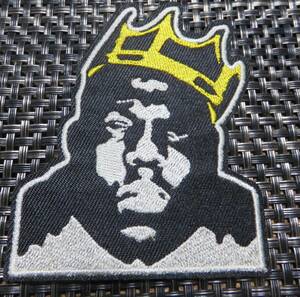 王冠◆新品ノトーリアスThe Notorious B.I.G ビギー　Biggie　ビッグ（BIG)　ラップ　ラッパー　ヒッポホップ　刺繍ワッペン激渋■洋服DIY