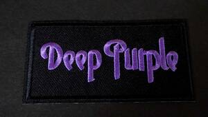 黒紫DP長方形■新品『Deep Purple 』ディープ・パープル　イングランド　ハードロック・バンド　 刺繍ワッペン◎映画 音楽 ミュージック