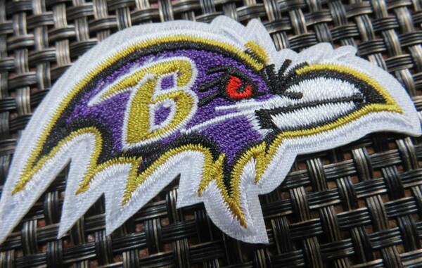  小型BR紫鴉◆新品NFL ボルチモア・レイブンズBaltimore Ravensワタリガラス刺繍ワッペン■USアメリカ◎アメフト フットボール刺繍ワッペン