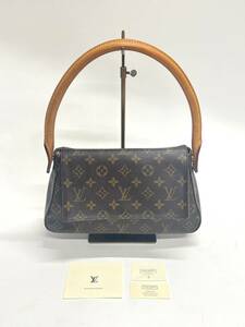 0000-1110 1円出品 ルイヴィトン Louis Vuitton モノグラム バッグ ハンド ショルダー ミニ ルーピング M51147/MI0061