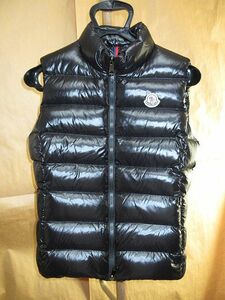 モンクレール MONCLER 　17AW GHANY GILET ガーニー ロゴ　ワッペン　ダウン ベスト 黒　1 国内正規品