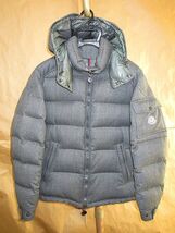 モンクレール 　MONCLER　MONTGENEVRE　袖　ロゴ　ワッペン　 ウール ダウン　ジャケット　 0　グレー 国内正規品_画像1