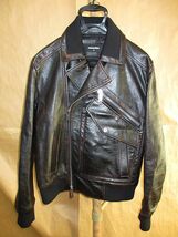 ディースクエアード 　DSQUARED2　17AW ダブル　レザー　ライダース　ジャケット　 Classic Leather Biker Jacket 48　国内正規品_画像1