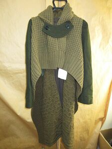 SACAI サカイ　21AW KNIT DOCKING MELTON WOOL GOWN COAT　ニット　ドッキング　再構築　ウール　ロング　コート　1　未使用 タグ付き