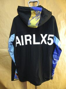 AKM LUXE 163 HYPER JERSEY DOUBLE HOODED PULLOVER RAINBOW CAMO ジップアップ　パーカー　黒　M