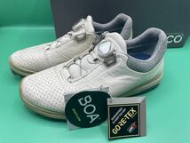 ecco エコー BOA ゴルフシューズ M ゴルフ バイオム ハイブリッド 3 メンズ　GORE-TEX サイズ40 25.5cm相当　スパイクレス　白青_画像1