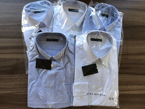 コナカ ワイシャツ長袖5枚セット 形態安定加工 レギュラーカラー/ボタンダウン/ワイドカラー セット3(ボタンダウン) 首回り39cm裄丈84cm　M