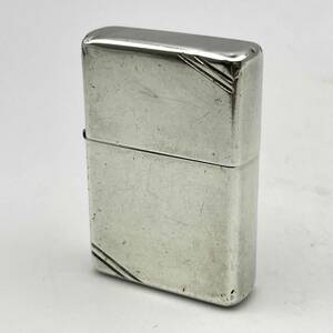 Zippo スターリングシルバー 2001年製 ダイヤゴナルライン 1937年レプリカ ジッポー オイルライター 中古 現状品