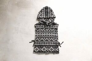 【未使用品・定価27,500円】Engineered Garments (エンジニアードガーメンツ)　Hooded Interliner -fair isle sweater knit-（ブラック色）