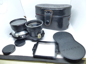  Mamiya two eye wide-angle 65.F3.5 finder lens original leather hard case attaching 