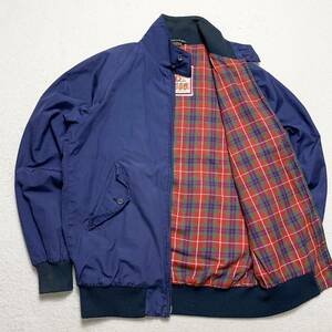 BARACUTA【圧巻の裏地】バラクータ スイングトップ G9 ハリントンジャケット イングランド製 ジップブルゾン チェック ネイビー 紺 S-M 34