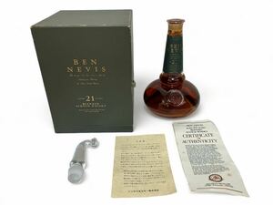 未開封 古酒 BEN NEVIS ベン ネヴィス 21年 750ml 43％ スコッチウイスキー ウイスキー クリスタルボトル デキャンター風容器[TK23-1215-3]