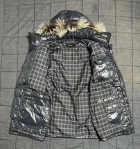 【美中古品】BURBERRY BLACK LABEL バーバリー ブラックレーベル ダウンコート ネイビー サイズLL ロングダウン_画像4