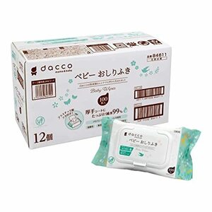 dacco(dako) baby pre-moist wipes cover attaching 1200 sheets (100 sheets insertion ×12 piece ) high capacity economical thick seat enough original ***