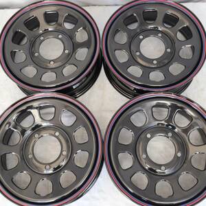 新品 デイトナ 16-5.5J＋22 5-139.7 ブラック ホイール4本SET ジムニー JA12W JA22W JB23W JB64W アウトレット特価(W2430-2)