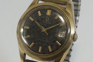 1円~スタート【475】OMEGA/オメガ　Seamaster　自動巻き　キャップゴールド　ブラックミラーダイアル　メンズ　腕時計
