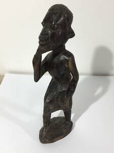 傑作 アジア アフリカ 木彫り 考える人 頬杖をつく人 置物 人形 彫刻 中国 東南アジア 約17.7cm 玄妙な芸術品 民芸品 木製 東洋のロダン