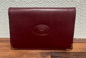 Cartier カルティエ マストライン レザー 二つ折り 長財布 ミニ財布 ウォレット 小銭入れ メンズ レディース ボルドー系