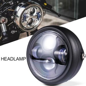  Mini Type LED head light projector Assy white YBR125 SR125 TW200 TW225 XS250 Cafe style 