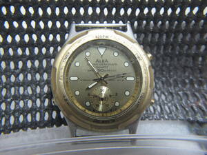 SEIKO セイコー ALBA アルバ 腕時計 クォーツ アラームクロノグラフ V600-6030 本体のみ ジャンク品