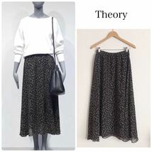 Theory 美品　ランダムドットプリントスカート_画像1