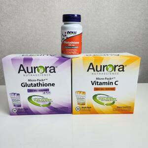 Aurora Nutrascience リポソーム ビタミンC & グルタチオン & Now Foods グルタチオン 250mg