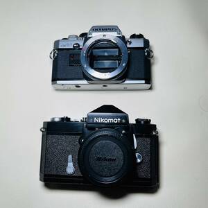 【動作未確認】Nikon Nikomat FTN ブラック / OLYMPUS OM10 シルバー 