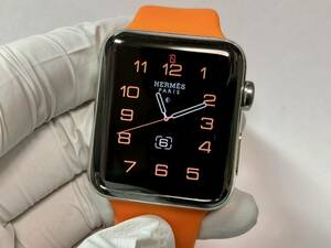 Apple Watch Hermes Series 3 GPS+Cellularモデル 42mm ステンレススチールケース バッテリー86% (T10)