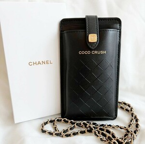 シャネル ノベルティ チェーン付き ポーチ ココクラッシュ　カードケース ショルダー ブラック　黑 CHANEL　非売品　新品未使用品