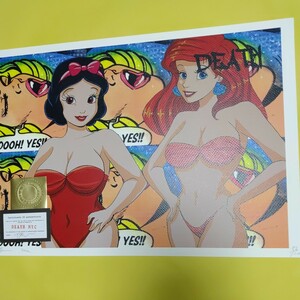 DEATH NYC 世界限定100枚 アートポスター　白雪姫　スノーホワイト アリエル　Ariel　ディズマランド　Banksy バンクシー ストリートアート