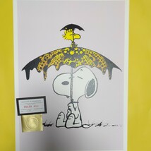 DEATH NYC 世界限定100枚 アートポスター SNOOPY スヌーピー 草間彌生　南瓜 かぼちゃ傘 umbrella ウッドストック　PEANUTS トムエバハート_画像1