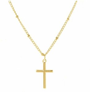 送料一律 シンプルクロス ゴールドネックレス 18KGP Gold Plated necklace 1円オークション 59